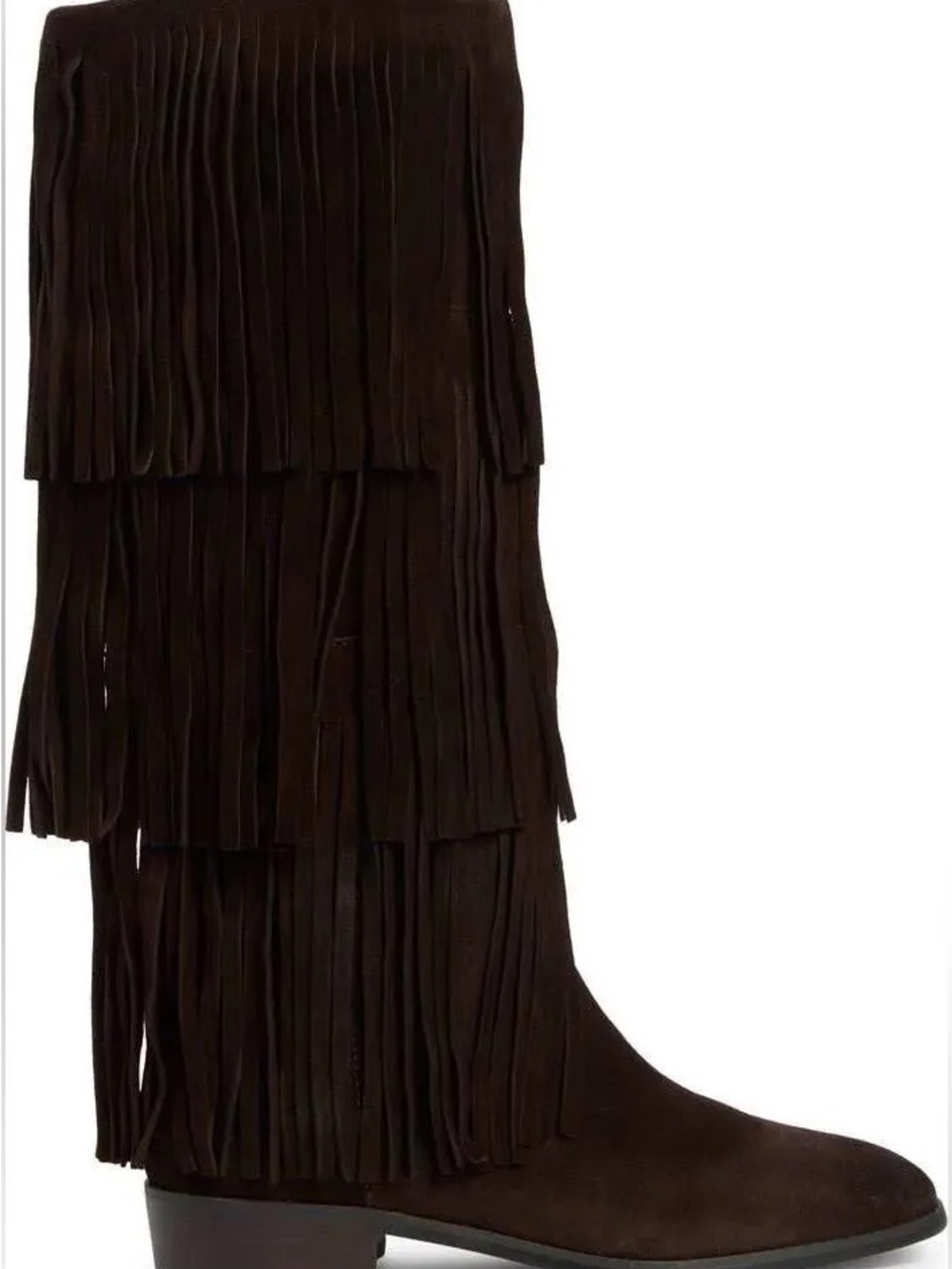 Steve Madden Brown Suede Fringe Knee Boot